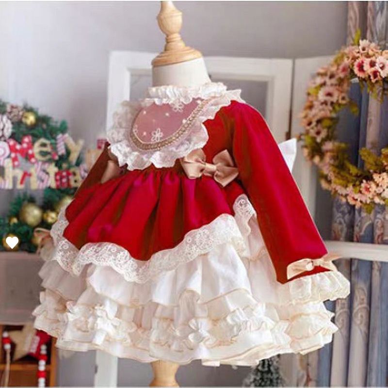Baby Xmas Clothing - فتاة طفل فستان الحفلات جديد الإسبانية