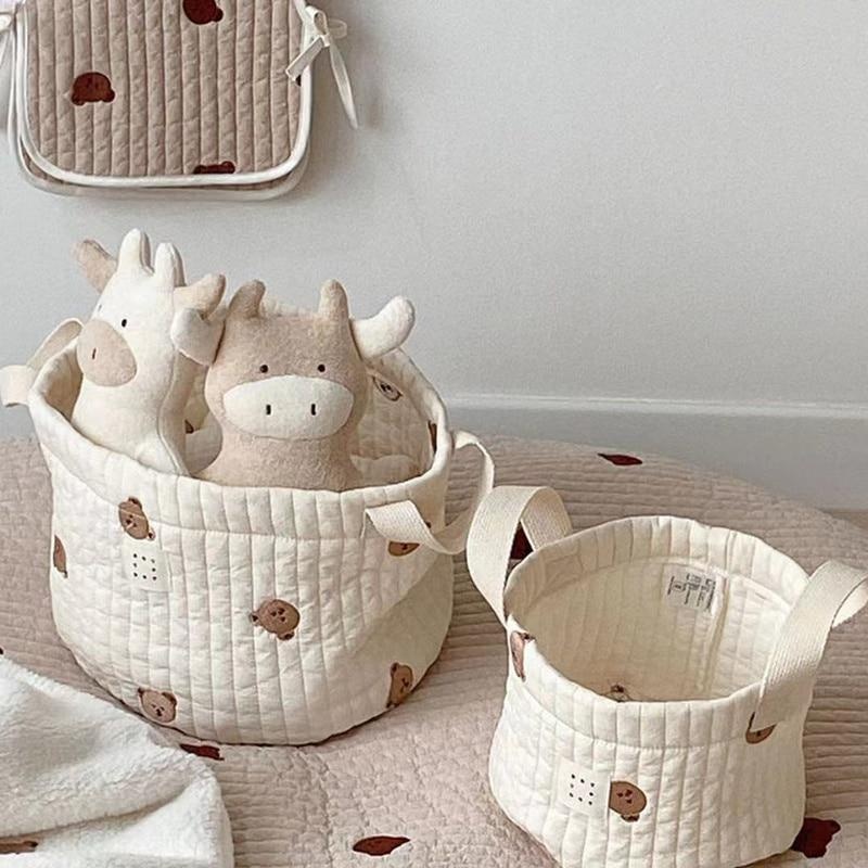 Baby Clothing Basket - لطيف الدب التطريز حقيبة حفاضات الحفاض