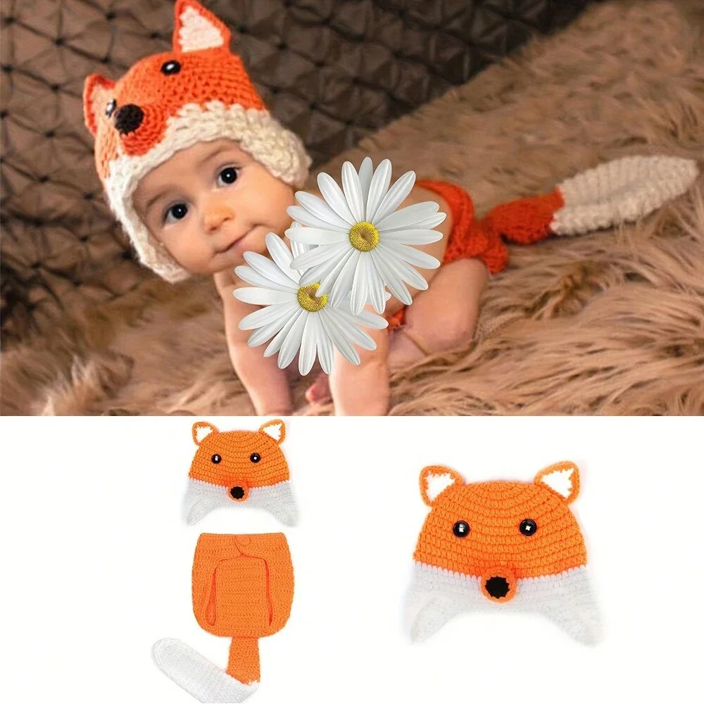 Baby Clothing On Sale - أزياء كروشيه ثعالب محبوكة لحديثي الولادة