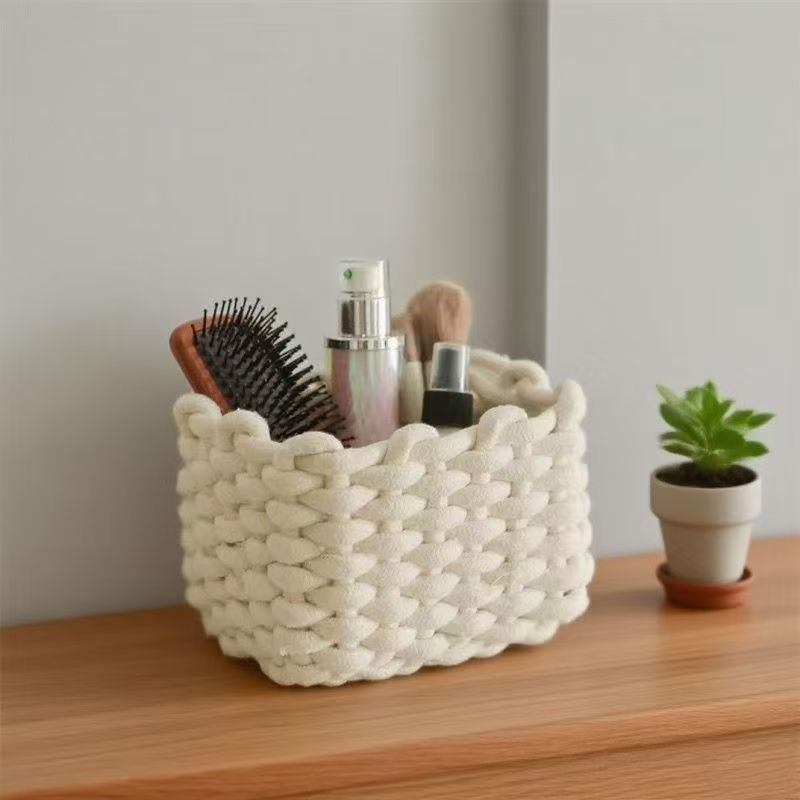 سلة تخزين حرفية من حبل القطن،  - مراجعة Baby Clothing Basket وسعره