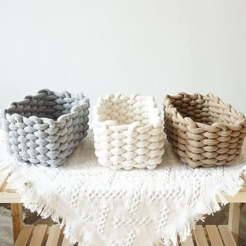سلة تخزين حرفية من حبل القطن،  - مراجعة Baby Clothing Basket وسعره