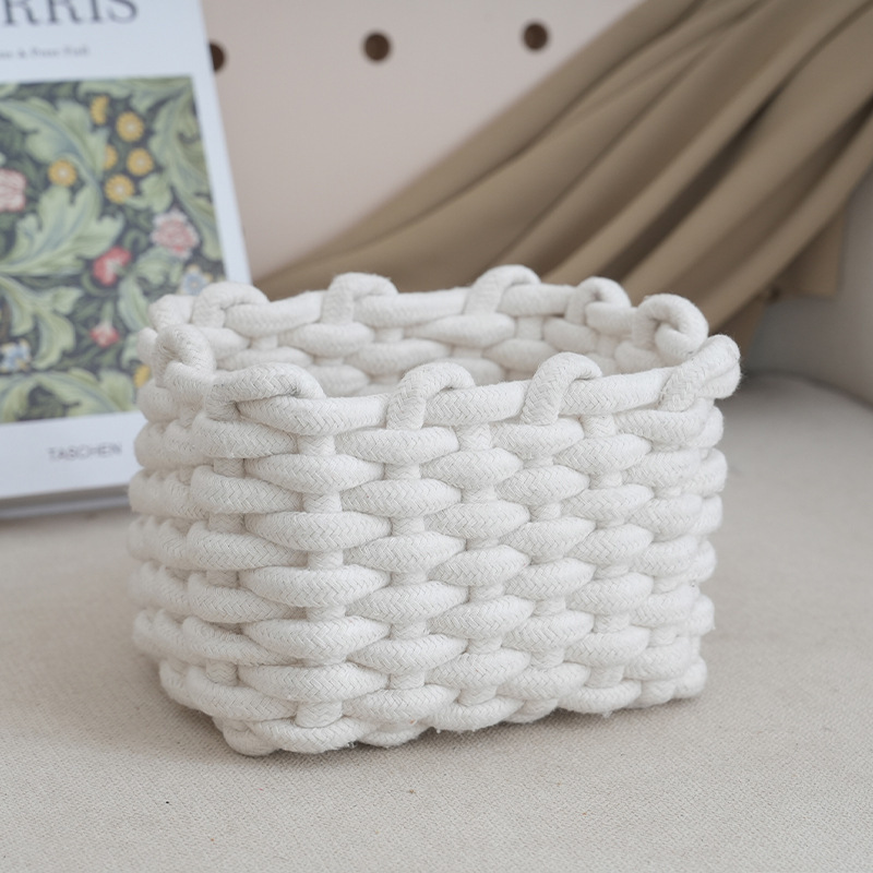 سلة تخزين حرفية من حبل القطن،  - مراجعة Baby Clothing Basket وسعره