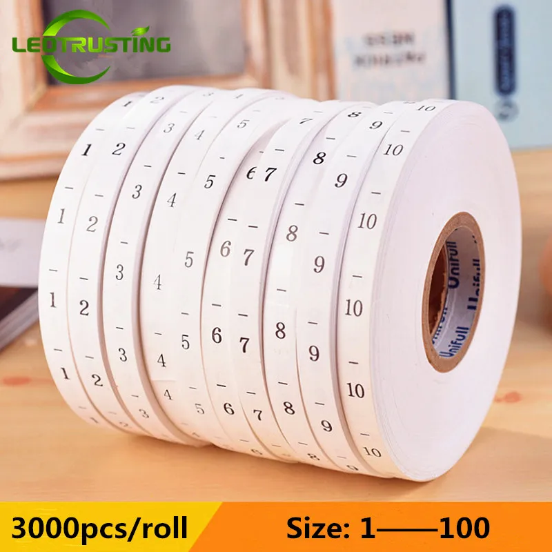 3000 قطعة/لفة ملصقات أرقام من  - مراجعة Baby Clothing Tags وسعره
