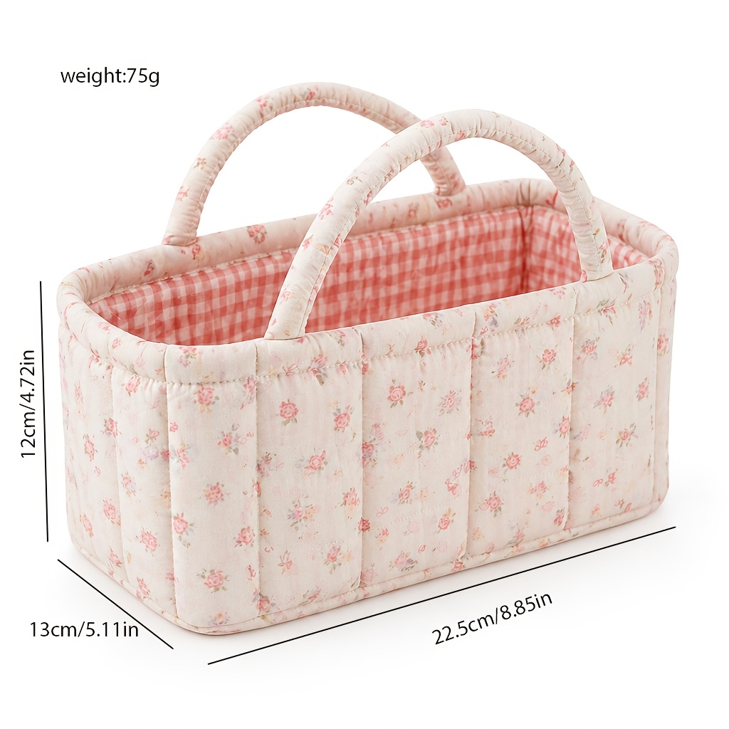 سلة تخزين مبطنة بنقوش زهرية، م - مراجعة Baby Clothing Basket وسعره