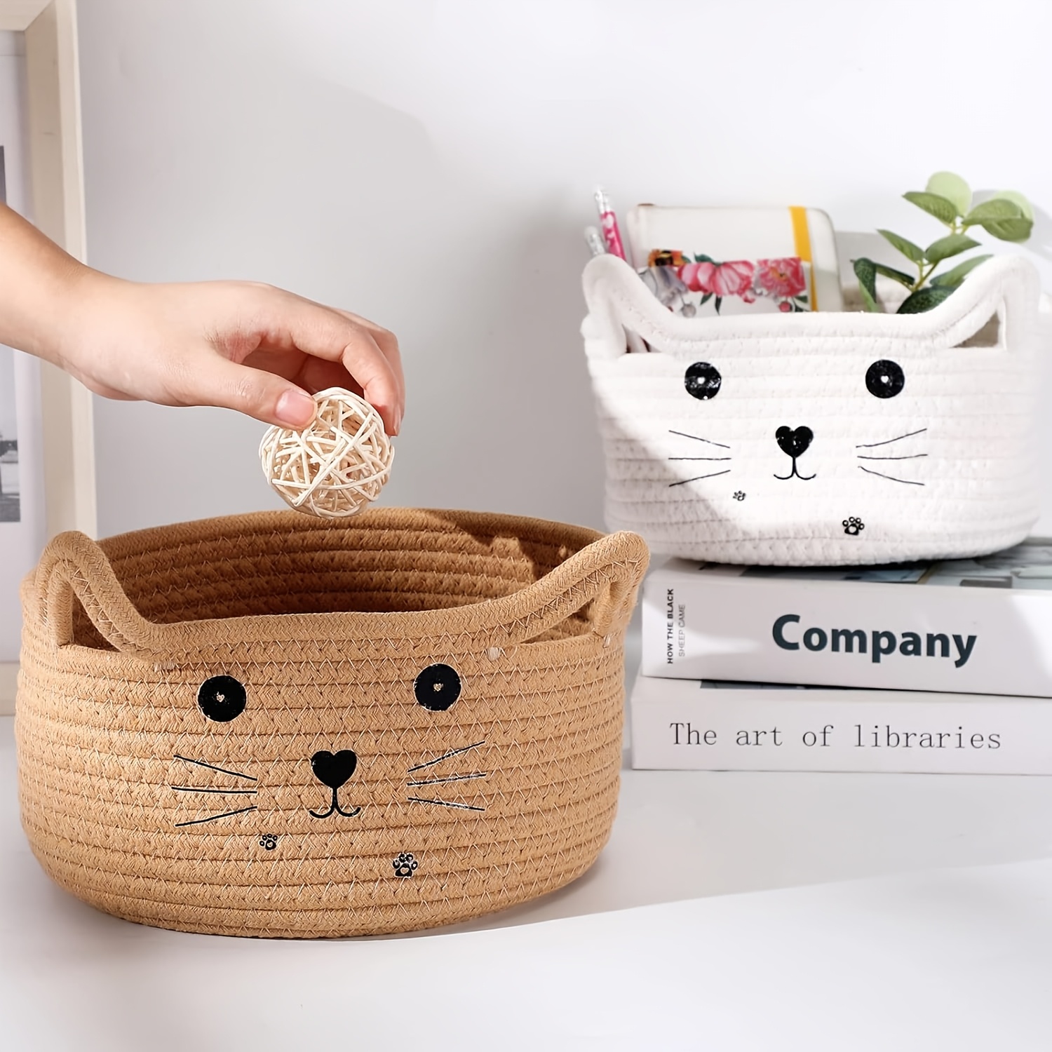 سلة القط تخزين سلة مغزولة منظم - مراجعة Baby Clothing Basket وسعره